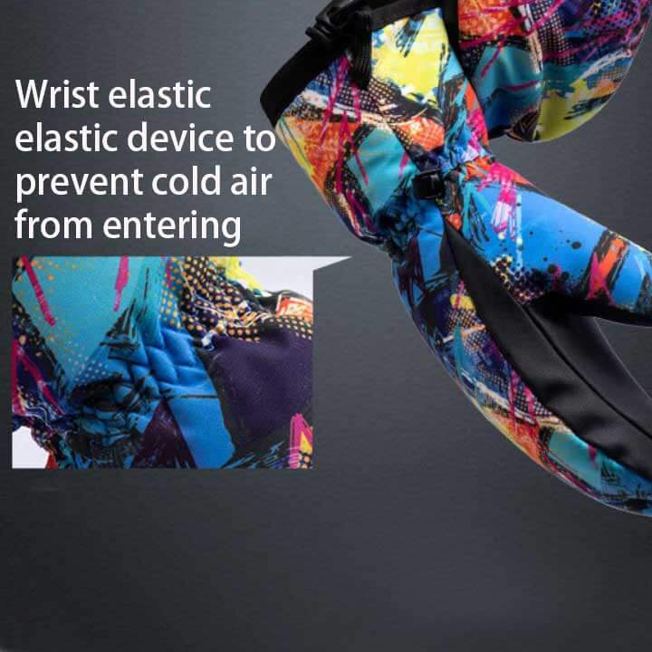 Electric ski gloves elastic band tightens