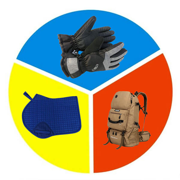 Gloves, bags, saddle pads pictures