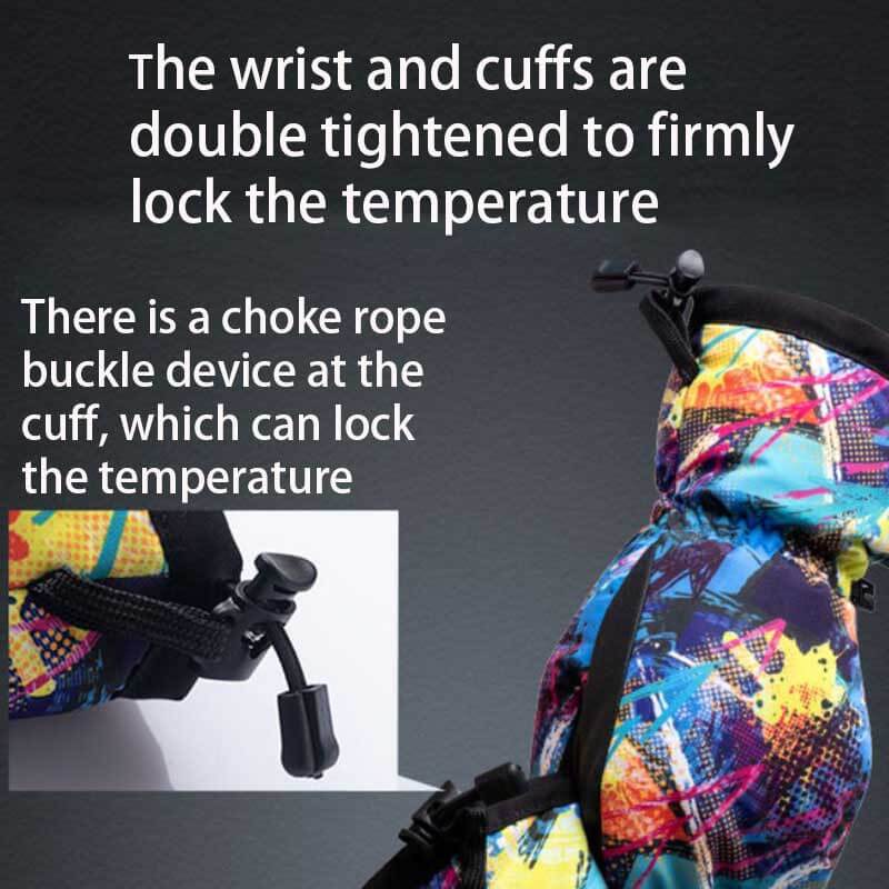 Electric ski gloves wrist and cuffs