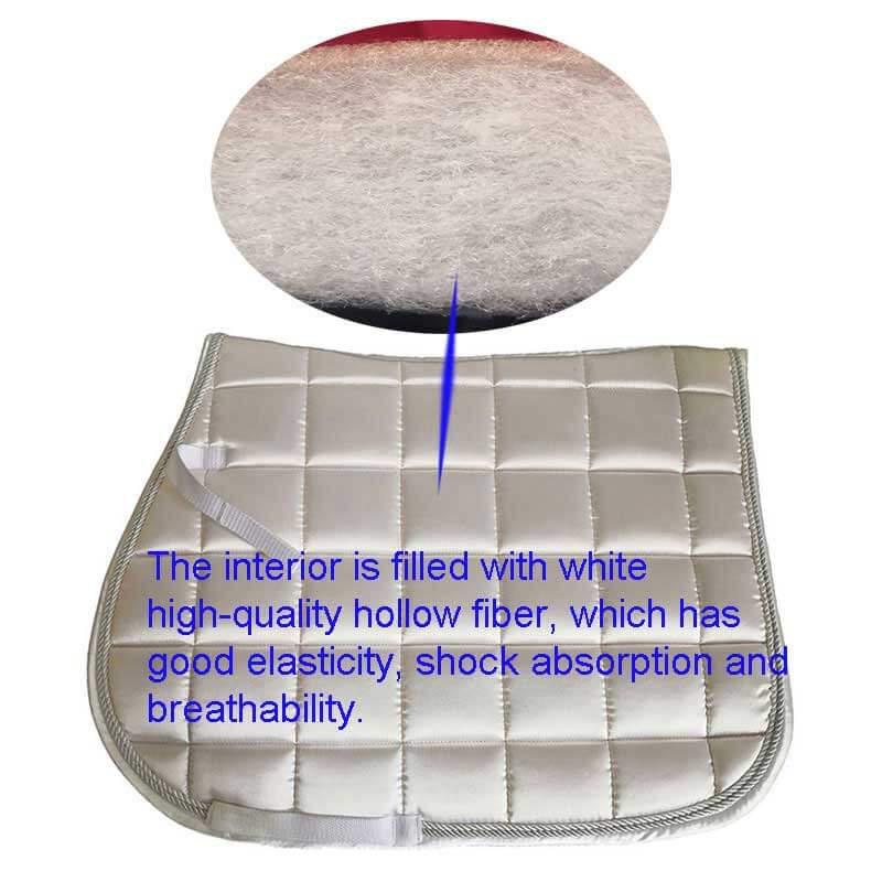 White saddle pad filled with elastic cotton inside