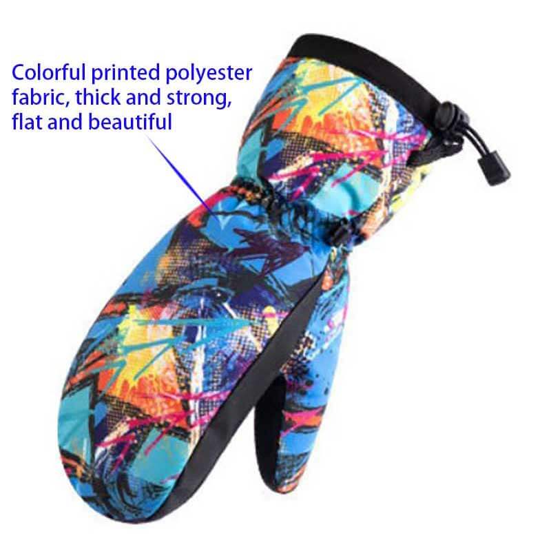 youth ski mittens back picture